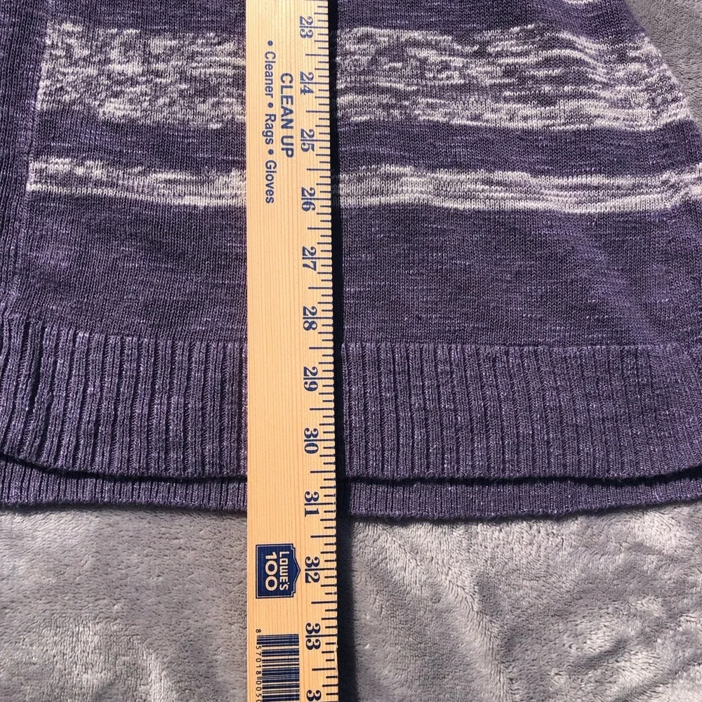 Torrid Cardigan Sweater Womens Size 2 2X Striped Gray Purple Long Sleeve